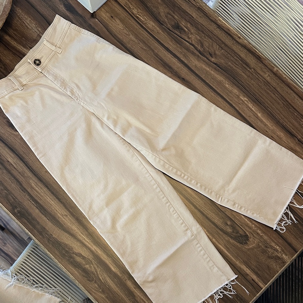 H&M Chic Cream High-Waist Pants
